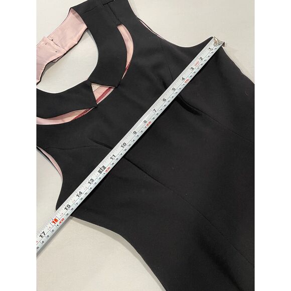 ~ Anthropologie 00 Cocktail Mini Dress Black Cutout Collar Lined Sleeveless XS - Picture 6 of 15